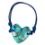 Papier mache pendant bracelet, 'Seafoam and Sunlight' - Papier Mache Blue & Aqua Golden Accent Heart Bracelet