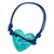 Armband mit Anhänger aus Pappmaché - Herzarmband aus Pappmaché in Blau und Aqua mit goldenem Akzent