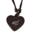Papier mache pendant necklace, 'Gold Kissed Heart' - Papier Mache Adjustable Red Heart Golden Trim Necklace (image 2e) thumbail