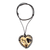 Papier mache pendant necklace, 'Two Loving Hearts' - Hand Painted Black & Beige Papier Mache Heart Necklace