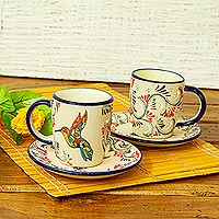 Ceramic cups and saucers, Colibri (pair)