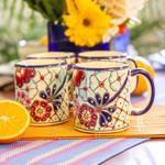 Ceramic mugs, 'Colors of Mexico' (set of 4) - Multicolored Ceramic Mugs from Mexico (Set of 4)