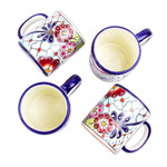 Ceramic mugs, 'Colors of Mexico' (set of 4) - Multicolored Ceramic Mugs from Mexico (Set of 4)