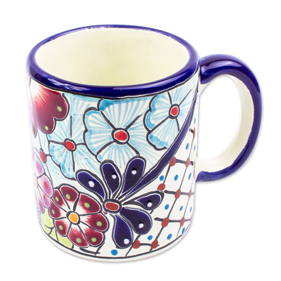 Ceramic mugs, 'colours of Mexico' (set of 4) - Multicoloured Ceramic Mugs from Mexico (Set of 4)