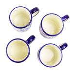 Ceramic mugs, 'Colors of Mexico' (set of 4) - Multicolored Ceramic Mugs from Mexico (Set of 4)
