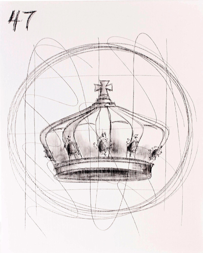 Loteria Crown Drawing on Wood Board