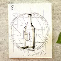 'White Lottery: The Bottle' - Bottle Loteria Original Artwork from Mexico