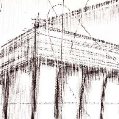 „Denkmäler der Welt: Parthenon, Athen“ – Originales Kunstwerk aus Acryl und Bleistift von Parthenon