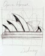 'Monuments of the World: Sydney Opera House' - Original Acrylic and Pencil Artwork of Sydney Opera House