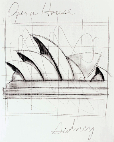 Original Acrylic and Pencil Artwork of Sydney Opera House
