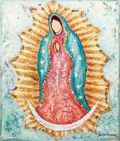 „Maria, Mutter Jesu“ – Originalgemälde der Jungfrau Maria auf Leinwand