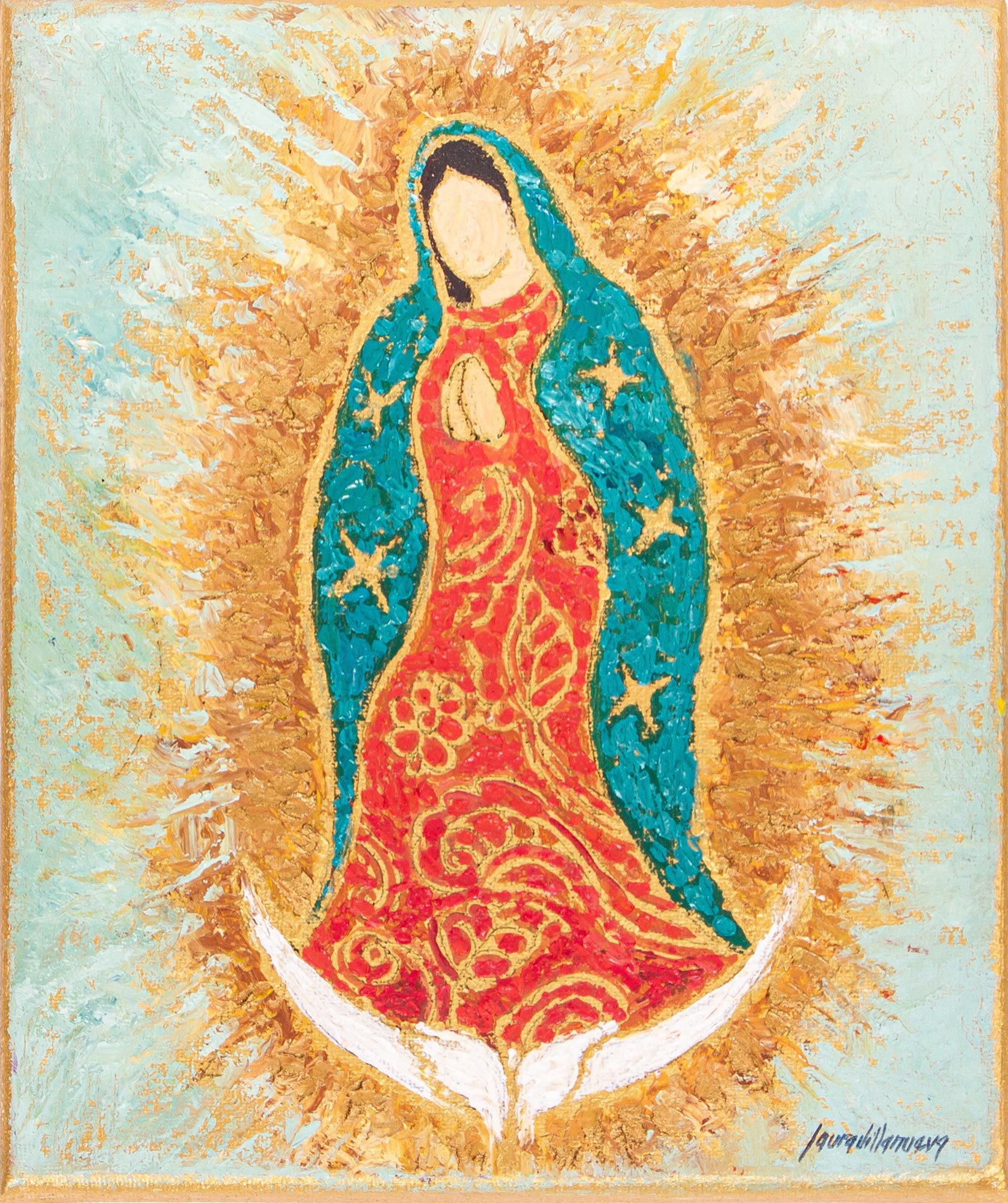 Original Oil and Acrylic Painting of Virgin Mary Virgin Mary NOVICA