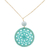 Gold-plated amazonite pendant necklace, 'Cyrene' - Aqua Crocheted Pendant Necklace with Amazonite (image 2a) thumbail