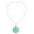 Gold-plated amazonite pendant necklace, 'Cyrene' - Aqua Crocheted Pendant Necklace with Amazonite (image 2c) thumbail