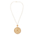 Gold-plated amazonite pendant necklace, 'Aine' - Amazonite and Hand Crocheted Pendant Necklace (image 2c) thumbail