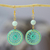 Gold-plated amazonite dangle earrings, 'Cyrene' - Hand Crocheted Earrings with 14K Gold-Plated Brass thumbail