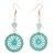Gold-plated amazonite dangle earrings, 'Cyrene' - Hand Crocheted Earrings with 14K Gold-Plated Brass (image 2a) thumbail