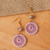 Gold-plated amazonite dangle earrings, 'Fates and Fairies' - Lilac Crocheted Dangle Earrings thumbail