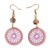 Gold-plated amazonite dangle earrings, 'Fates and Fairies' - Lilac Crocheted Dangle Earrings (image 2a) thumbail