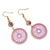 Gold-plated amazonite dangle earrings, 'Fates and Fairies' - Lilac Crocheted Dangle Earrings (image 2b) thumbail