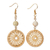 Gold-plated amazonite dangle earrings, 'Aine' - Hand Crafted Crocheted Earrings (image 2a) thumbail