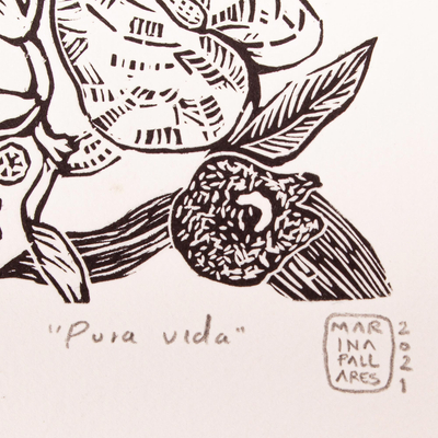 'Pure Life' - Impresión de bloque de linóleo de edición limitada.