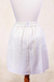 Falda de algodón - Falda evasé de algodón blanco bordada a mano de colores