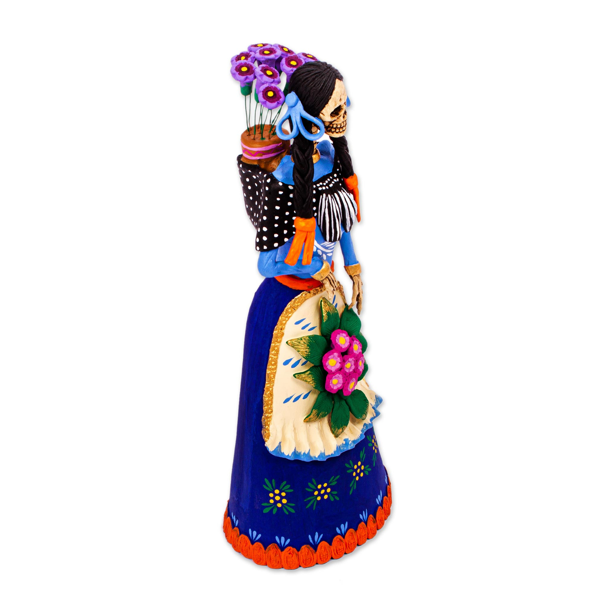 Hand Painted Ceramic Catrina Statuette - La Catrina Maria | NOVICA