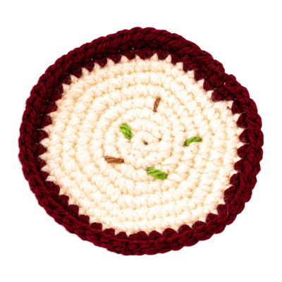 Crocheted coasters, 'Good Taste' (set of 4) - Food-Themed Crocheted Coasters (Set of 4)