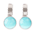 Turquoise drop earrings, 'Eastern Skies' - 950 Silver And Turquoise Drop Earrings From Mexico thumbail