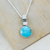 Turquoise pendant necklace, 'Eastern Skies' - 950 Silver Turquoise Pendant Necklace From Mexico (image 2) thumbail