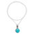 Turquoise pendant necklace, 'Eastern Skies' - 950 Silver Turquoise Pendant Necklace From Mexico (image 2a) thumbail