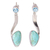 Turquoise and blue topaz drop earrings, 'Western Skies' - Turquoise and Blue Topaz Silver Drop Earrings from Mexico thumbail