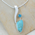 Turquoise and blue topaz pendant necklace, 'Western Skies' - Turquoise and Blue Topaz Silver Pendant Necklace from Mexico (image 2) thumbail