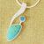 Turquoise and blue topaz pendant necklace, 'Western Skies' - Turquoise and Blue Topaz Silver Pendant Necklace from Mexico (image 2b) thumbail