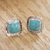 Turquoise stud earrings, 'Zocalo' - Natural Turquoise Stud Earrings (image 2) thumbail