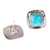 Turquoise stud earrings, 'Zocalo' - Natural Turquoise Stud Earrings (image 2b) thumbail