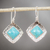 Turquoise dangle earrings, 'Zocalo' - Dangle Earrings with Natural Turquoise (image 2) thumbail