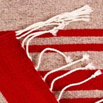 Wool area rug, 'Simple Stripes'  (2.5x5) - Red and Beige Striped Area Rug (2.5x5)