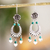 Turquoise chandelier earrings, 'Gypsy Lover' - Rose Motif Turquoise Chandelier Earrings thumbail