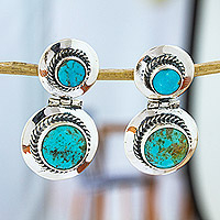 Featured review for Turquoise drop earrings, Taxco Rose