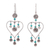Turquoise chandelier earrings, 'Shower of Flowers' - Heart-Shaped Turquoise Earrings