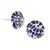 Ceramic button earrings, 'Blue Puebla Blossoms' - Blue and White Ceramic Talavera Style Floral Button Earrings