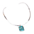 Sterling silver choker necklace, 'Serene Caribbean' - Silver Choker Collar Necklace with Composite Turquoise (image 2a) thumbail