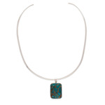 Sterling silver choker necklace, 'Serene Caribbean' - Silver Choker Collar Necklace with Composite Turquoise