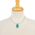 Sterling silver choker necklace, 'Serene Caribbean' - Silver Choker Collar Necklace with Composite Turquoise