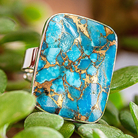 Sterling Silver Reconstituted Turquoise Rings at NOVICA