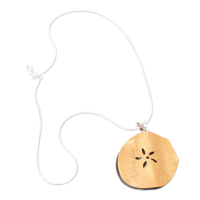 Gold Plated Sterling Silver Sand Dollar Pendant Necklace