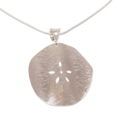 Handcrafted Taxco Sterling Silver Sand Dollar Necklace