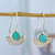 Turquoise drop earrings, 'Sweet Equilibrium' - Taxco Sterling Silver and Natural Turquoise Drop Earrings thumbail